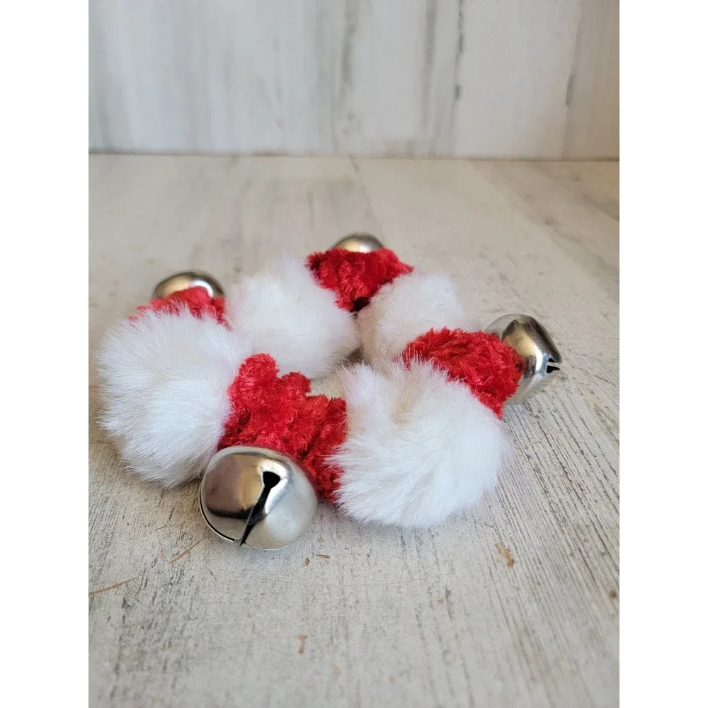 Unique peppermint Bell dog cat scrunchy hair tie pet collar Xmas unique animal